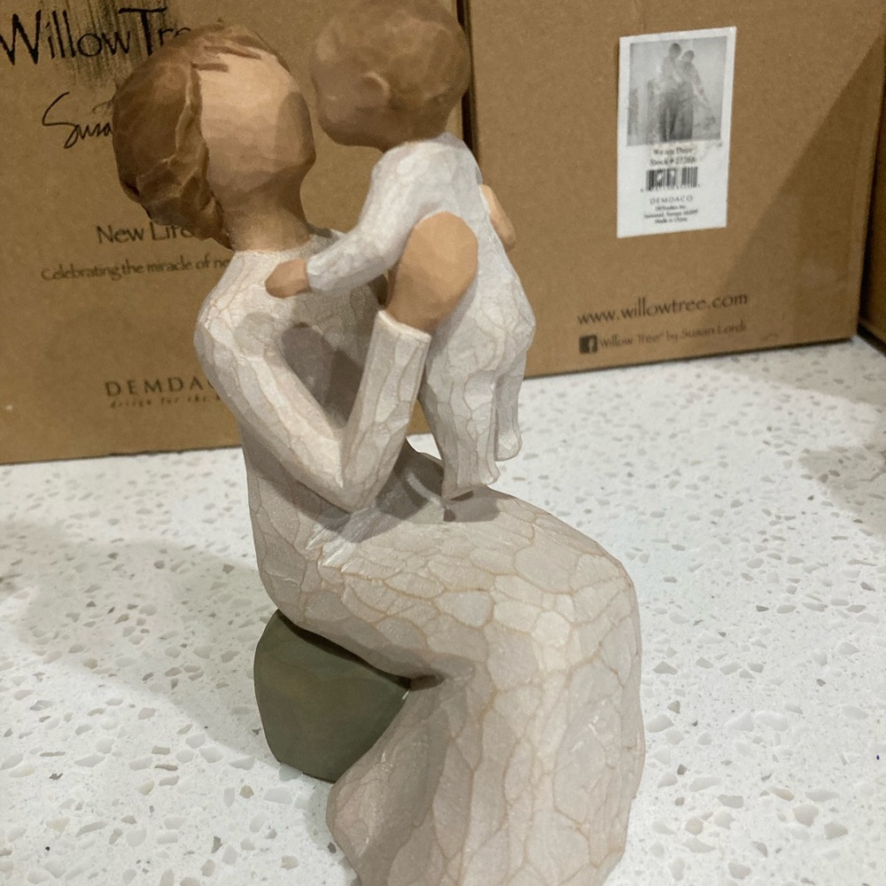 Willow Tree Mother and Child Sculpture - Cream and Brown